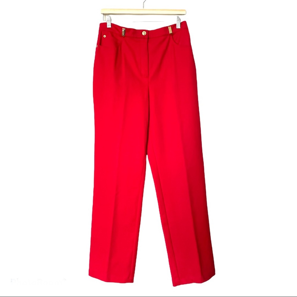 St John Sport Red High Rise Straight Leg Pant Size 10